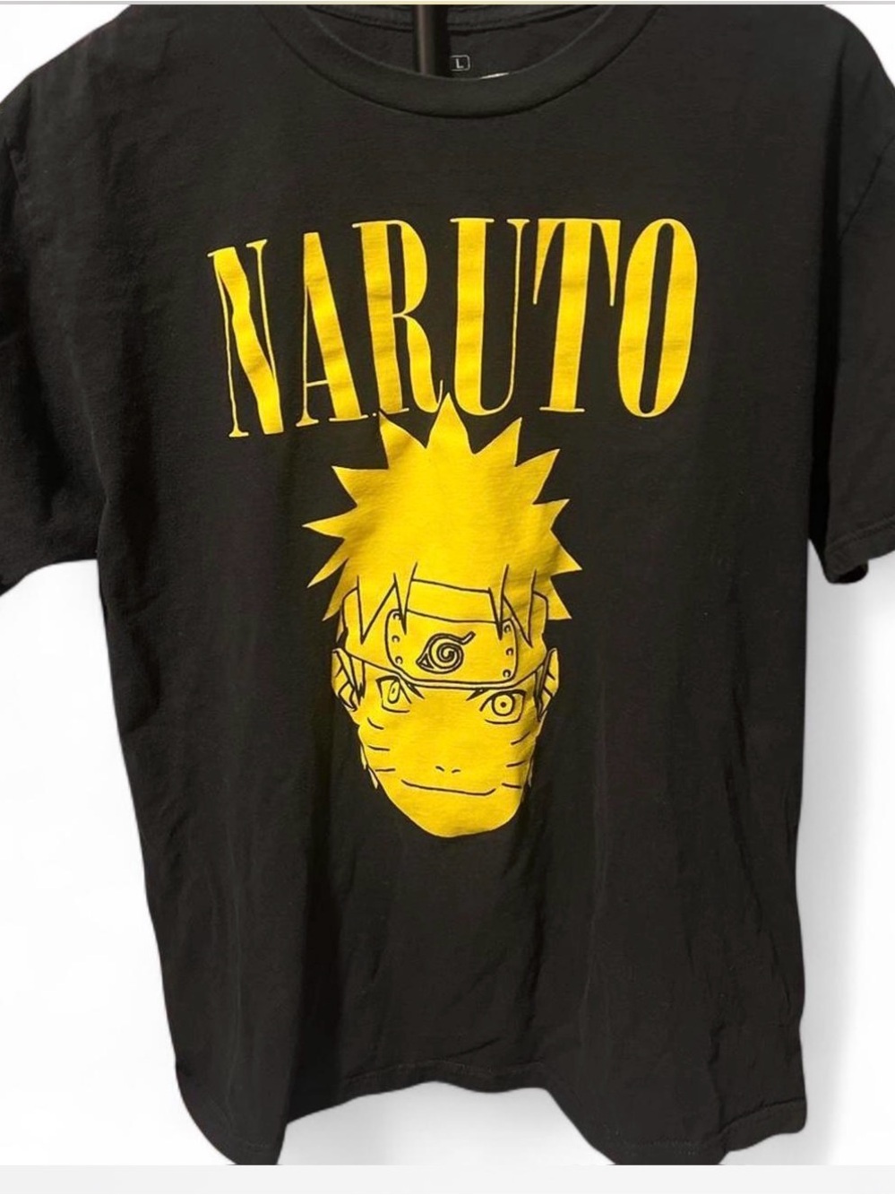 Ripple Junction Naruto Graphic Tee - Black with Yellow Print